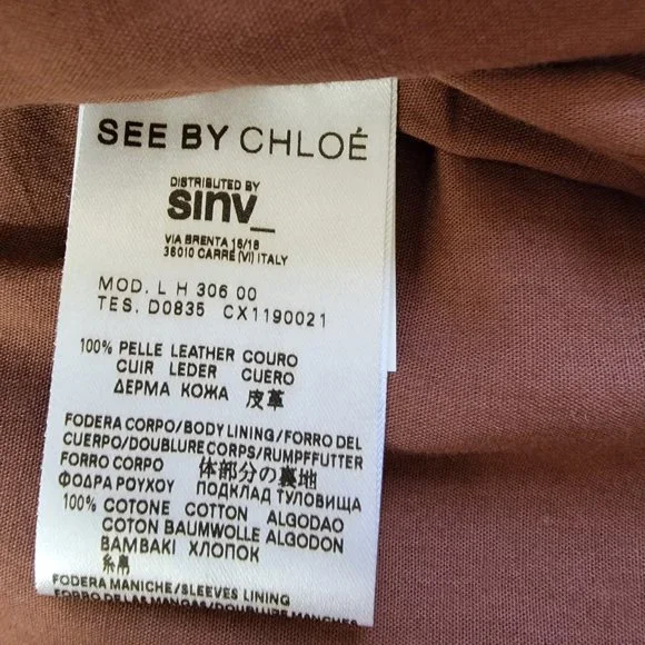 See by Chloe Caramel Color Leather Jacket/Coat-NWOT - Picture 7 of 13
